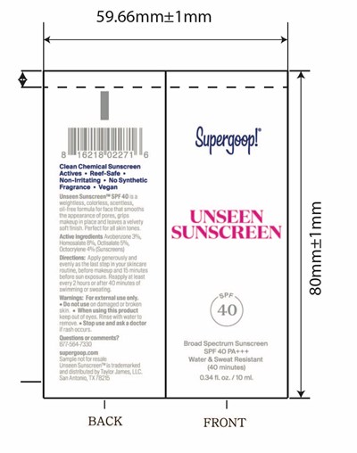 Unseen Sunscreen Tube (Unseen Sunscreen Spf 40 10 mL Tube)